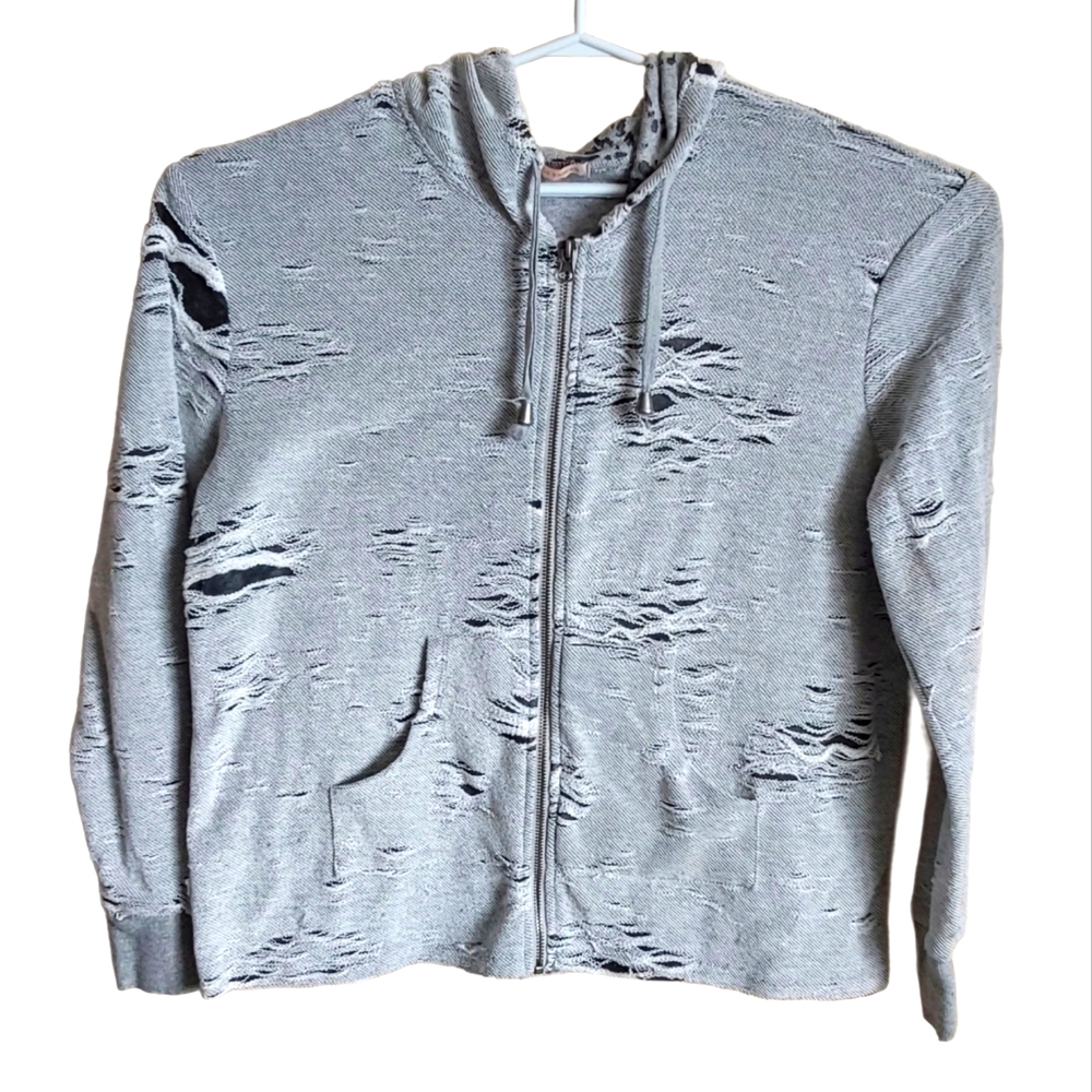 SWEET ROMEO Oversized Distressed Gray Hoodie Women's, Men's Size L